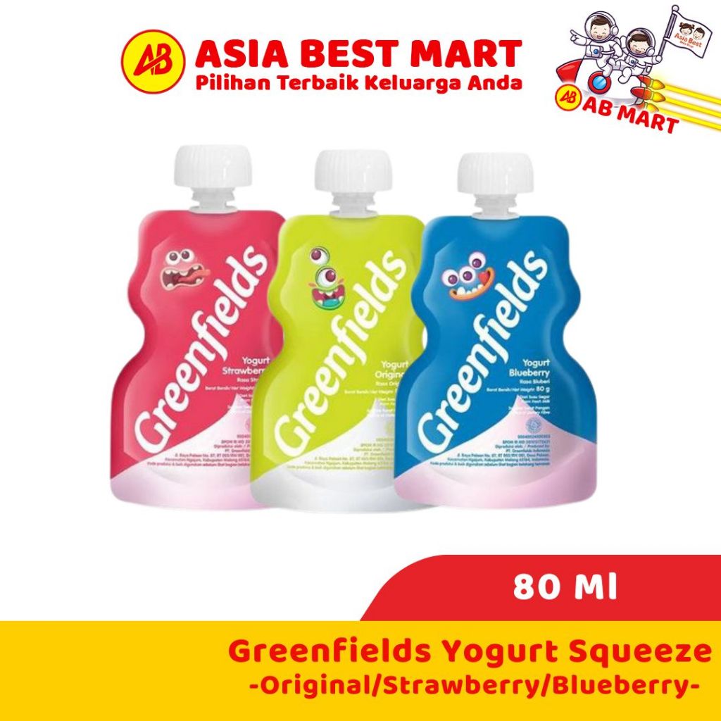 

Greenfields Yogurt Squeeze 80ml Blueberry Original Strawberry Susu Fermentasi (Gosend/Grab)