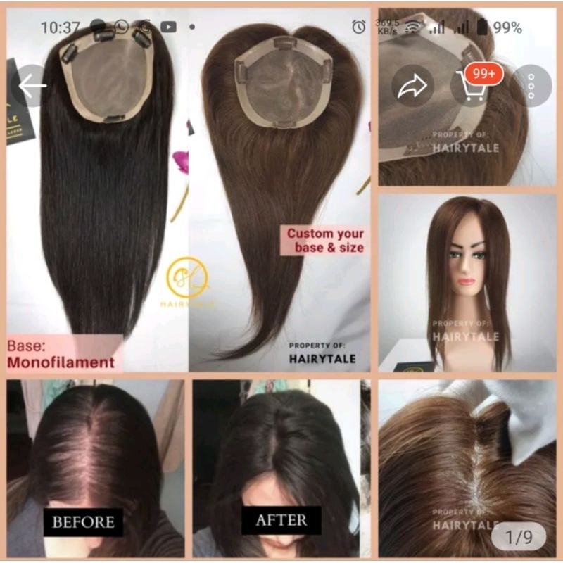 toupee/ topper human hair hairytale