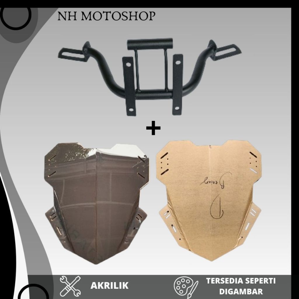 PAKET BREKET VISOR 40 CM HONDA GENIO BRACKET VISOR PLUS VISOR WINDSHIELD KACA AKRILIK UNIVERSAL