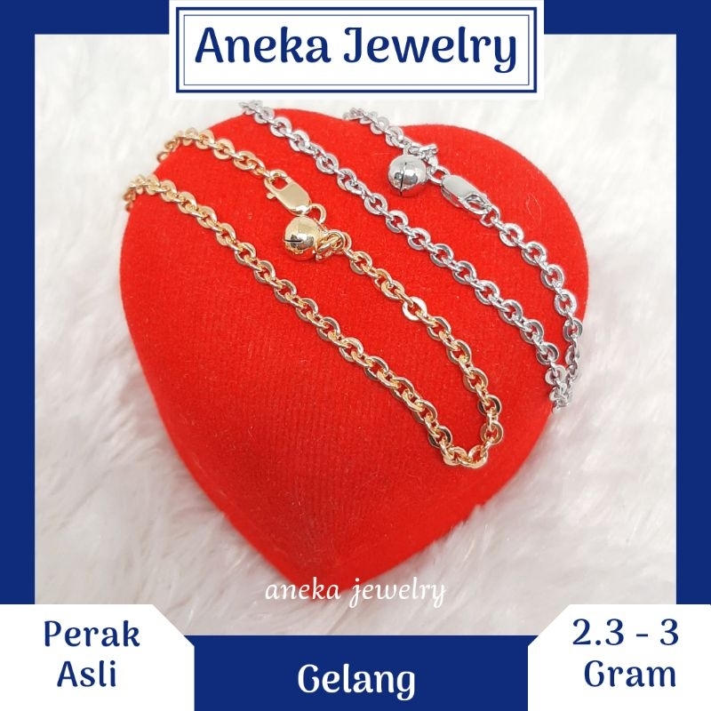 Gelang Nori Polos Variasi, Perak 925, Sepuh Emas Kuning dan Putih