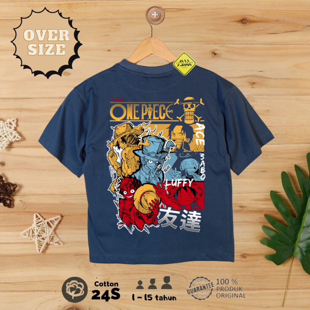 Anak-Ameh kaos oversize anak 24S laki laki/perempuan poket sablon depan belakang usia 1-15 tahun war