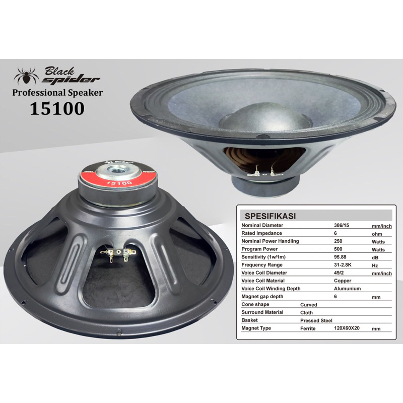 Black Spider SPEAKER KOMPONENEN BLACKSPIDER 15100 BLACK SPIDER 15100 Black Spider BS 15100 Speaker K