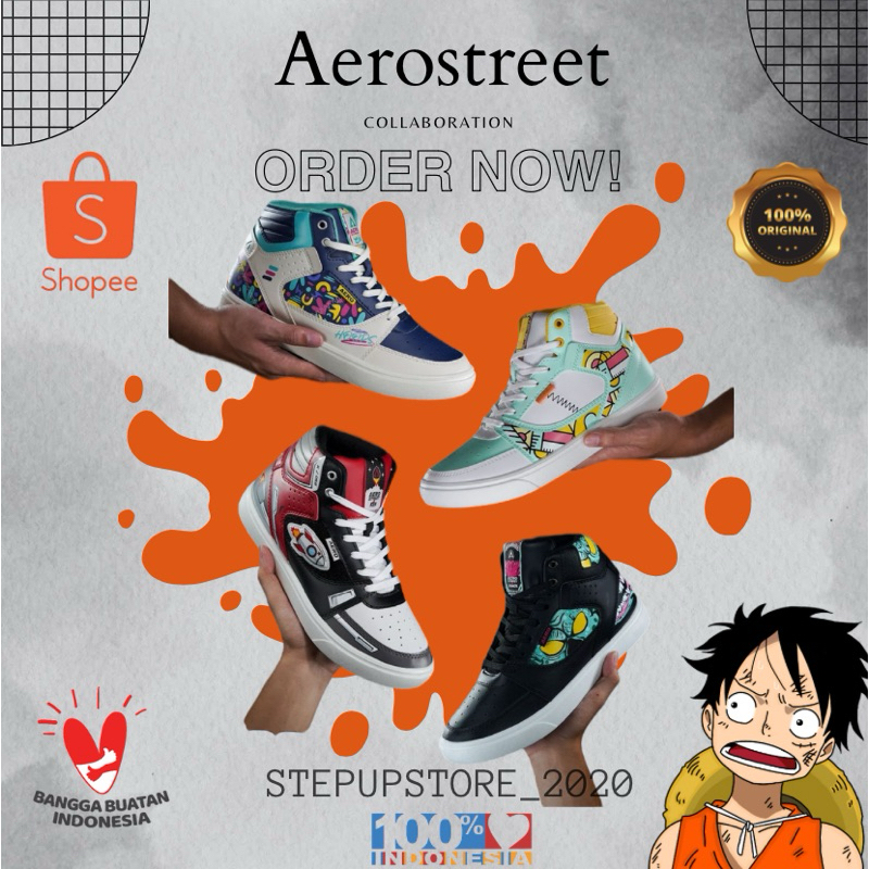 Aerostreet 36-45 Hoops x Ken Putih Merah Hitam [SUPER LIMITED]