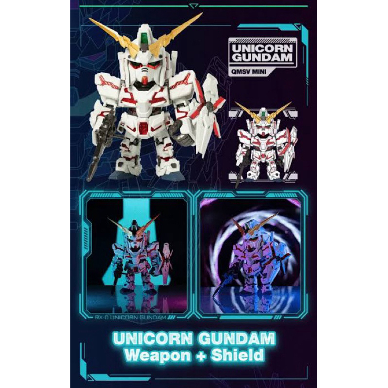 QMSV MINI RX-0 UNICORN GUNDAM - WEAPON + SHIELD