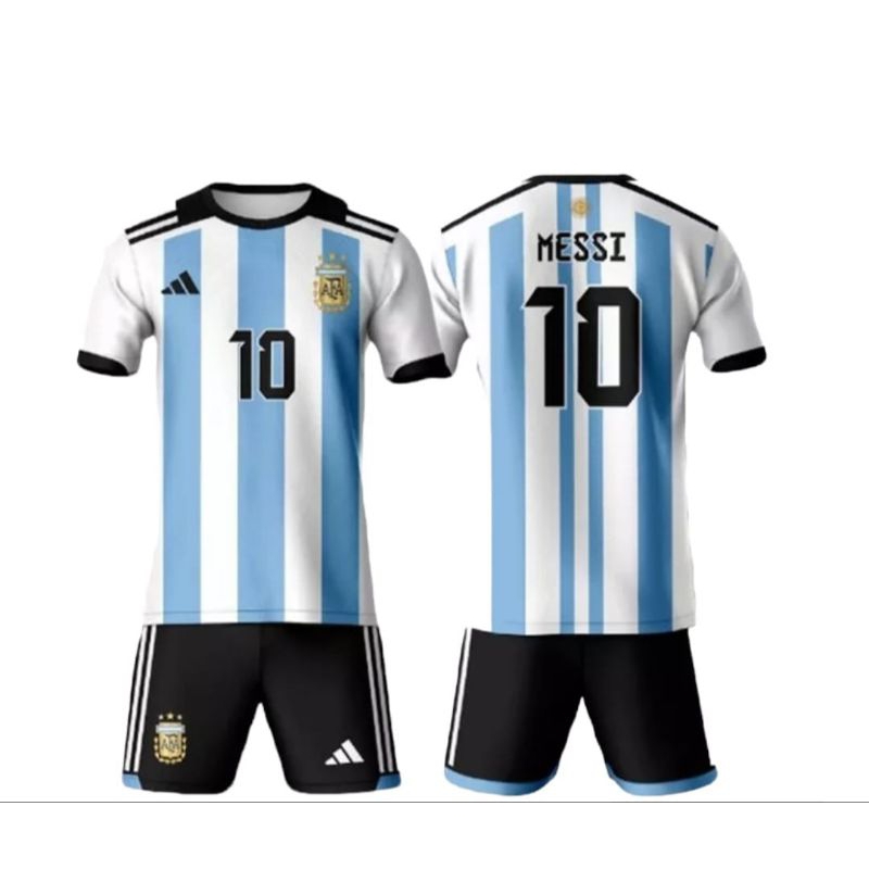 Jersey Baju Bola Anak Messi Argentina Home Terbaru