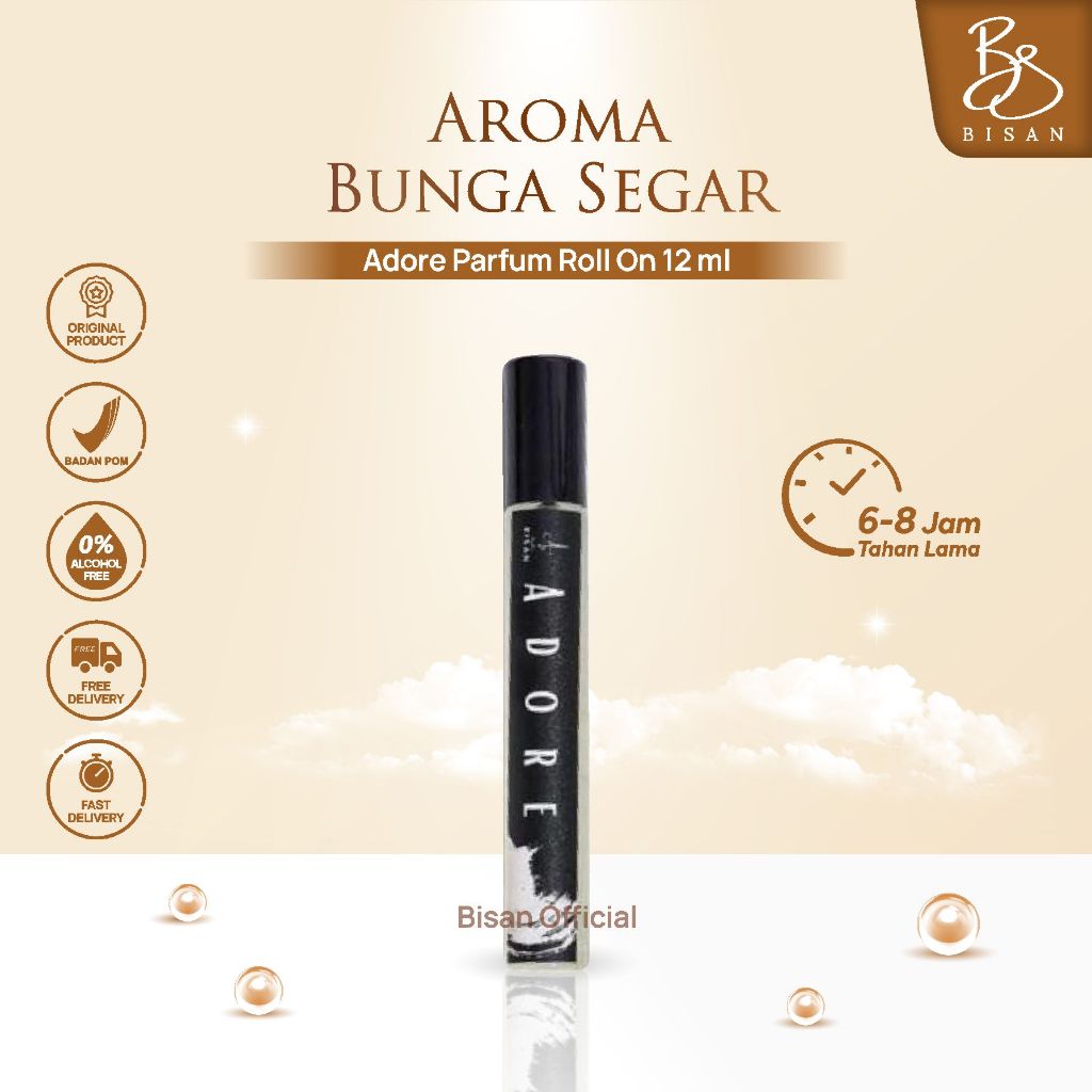 Bisan Official - Adore Eu De Parfume Minyak Wangi Roll On 12 ML Harum Awet Tahan Lama
