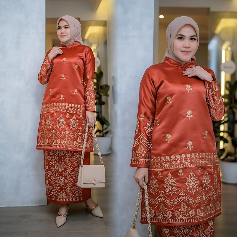 NEW ARRIVAL//REALPICT SET TUNIK BORDIR MANUAL//KEBAYA ORIGINAL//SERAGAMAN KELUARGA//BAJU PESTA BRUKA