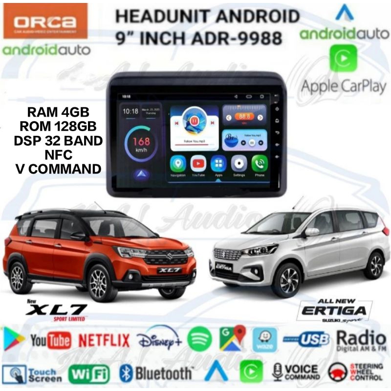 HEAD UNIT TAPE MOBIL ANDROID ORCA OEM SUZUKI ALL NEW ERTIGA 2019 ATAU XL7 LAYAR 9 INCH DAN 10 INCH