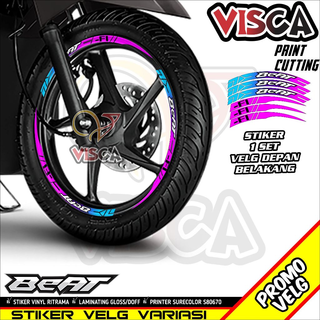Stiker Velg List Velg Motor Stiker Velg Beat FI Motif Bunglon 2