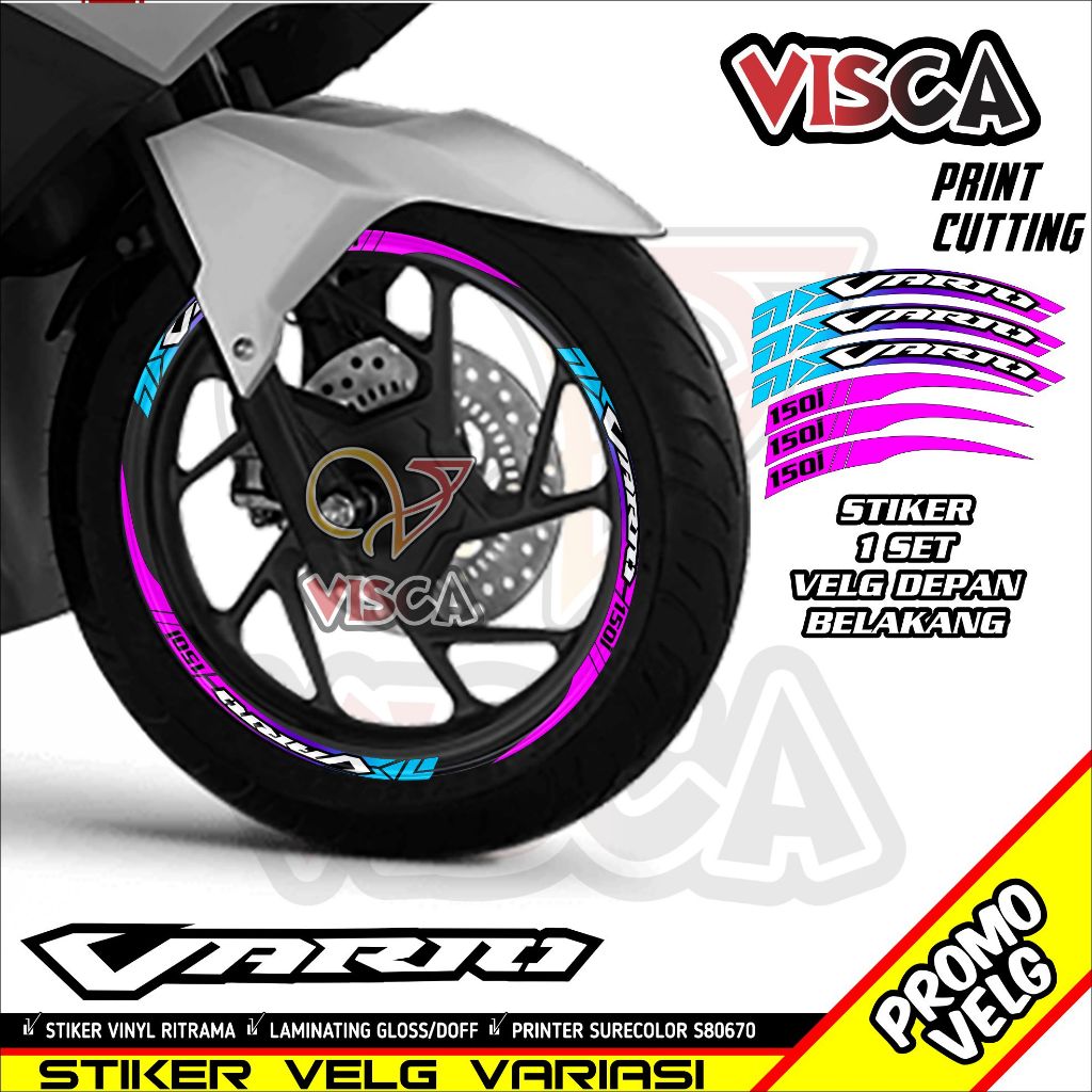 Stiker Velg List Velg Motor Stiker Velg Vario 150  Motif Bunglon 2