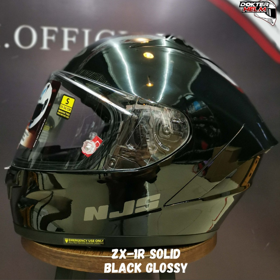 HELM NJS ZX-1R SOLID BLACK GLOSSY| HELM NJS ZX-1R TERBARU ORIGINAL SNI TERMURAH|HELM NJS ZX-1R SOLID