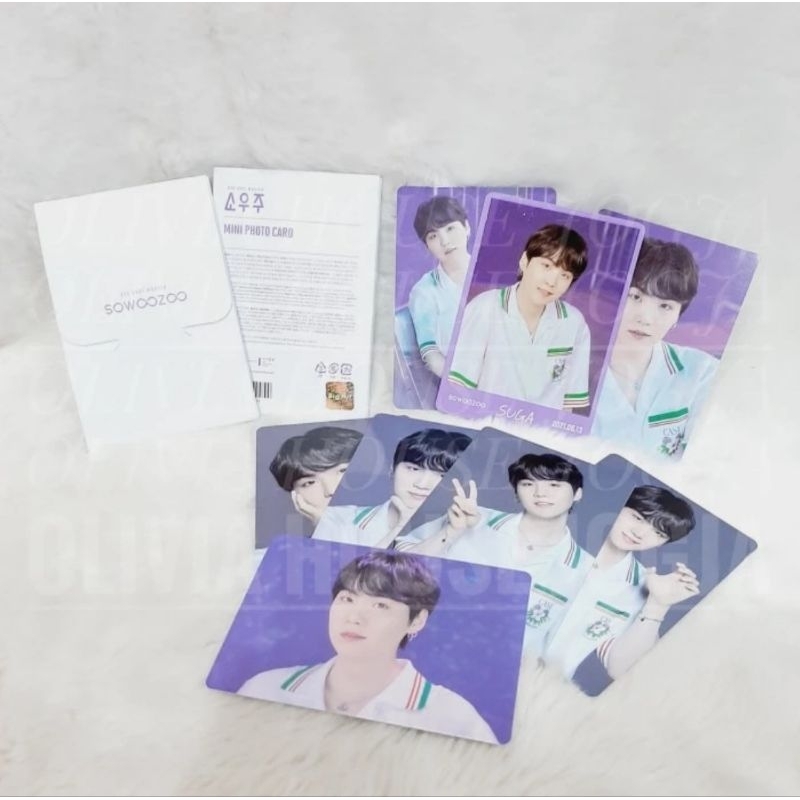 Photocard Suga BTS Sowoozoo Putih Mini Photocard BTS 2021 Muster Sowoozoo Suga Putih