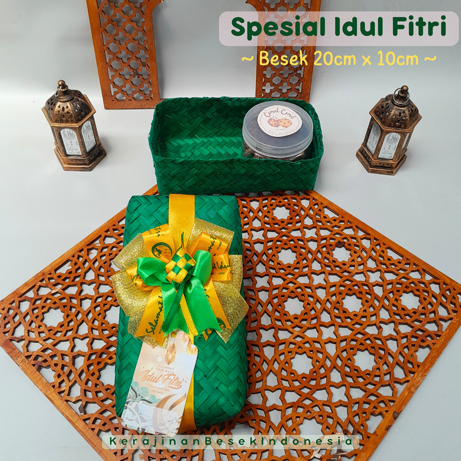 

BOX HAMPERS LEBARAN TOPLES KUE BANYAK UKURAN & HIASAN FREE TAG Besek PP warna pita bingkisan parsel unik toples tabung