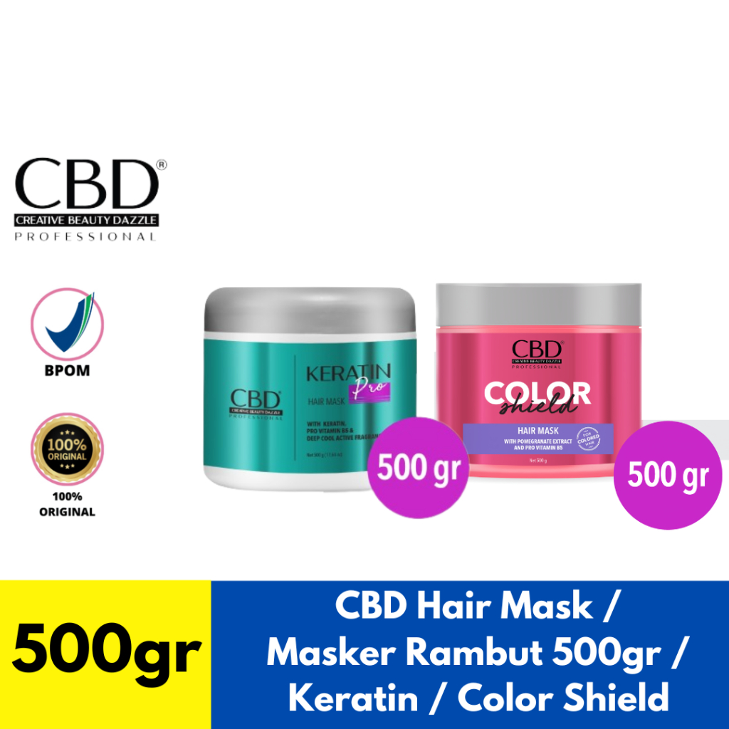 CBD Hair Mask / Masker Rambut 500gr / Keratin / Color Shield