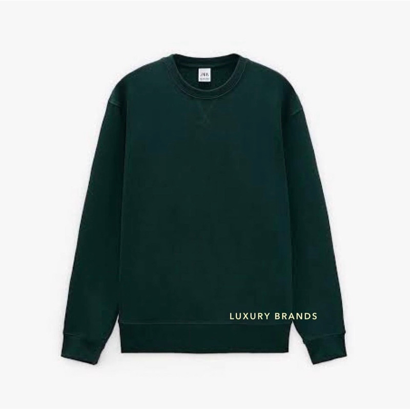 Sweatshirt ZARA MAN Original Basic Sweatshirt Green