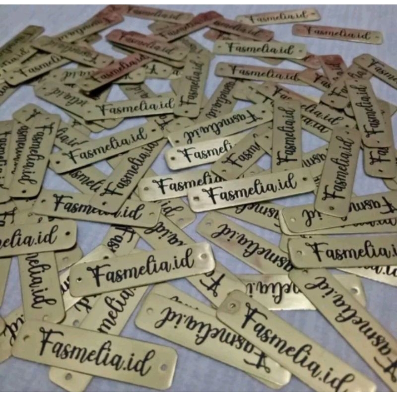 

Label Baju /Label Hijab / Label Plat Hijab kuningan & Stenlis