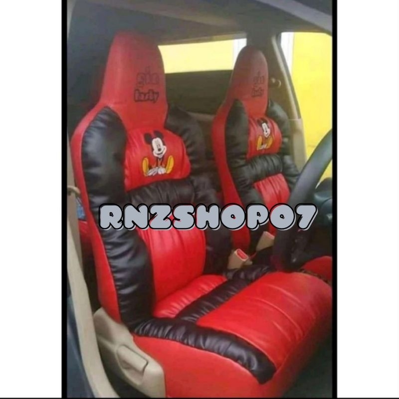 sarung jok mobil karakter logo mobil 2 baris Brio Agya Ayla jazz Yaris Rocky raize kia Picanto datsu