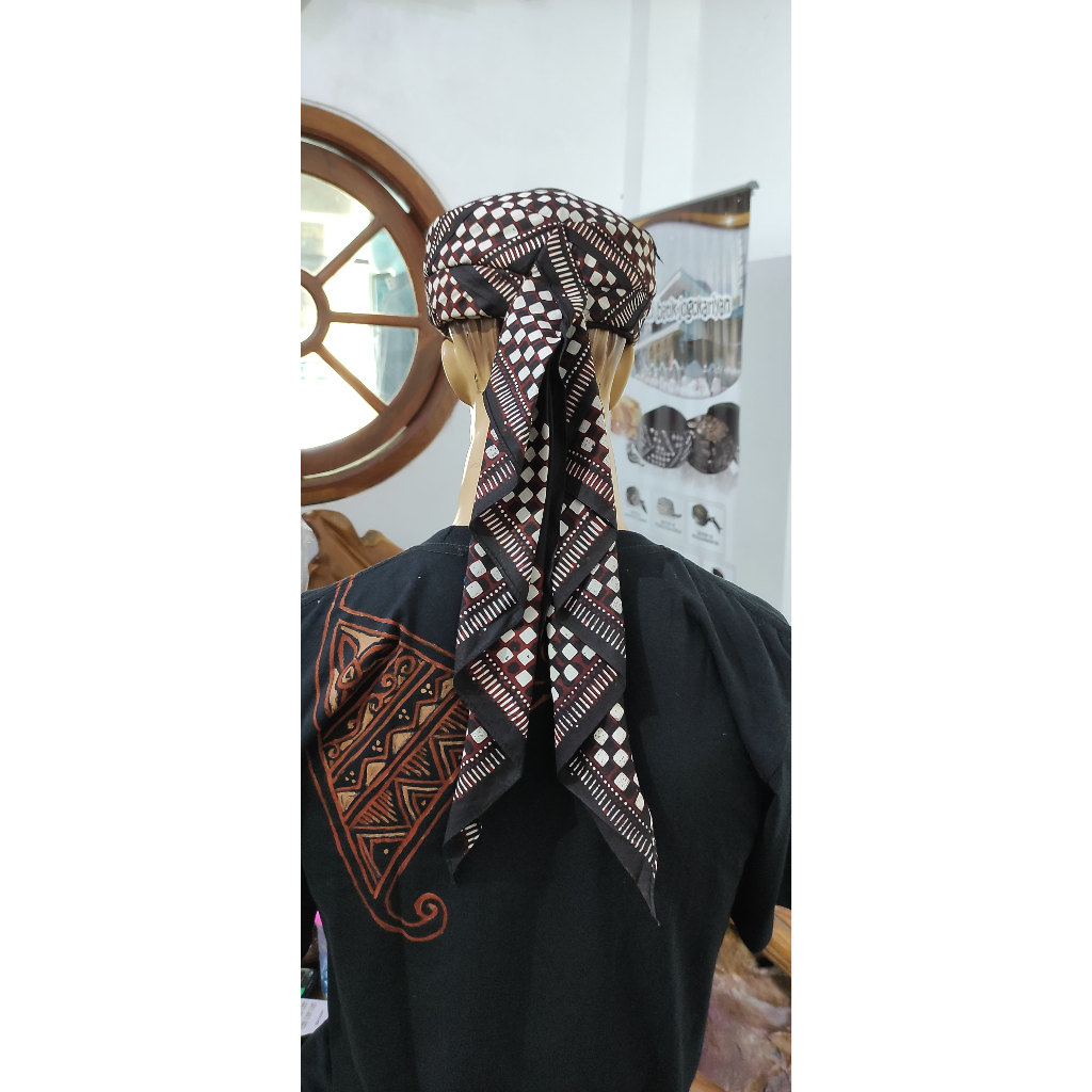 Peci Batik Jogokariyan Asli Motif Poleng Sogan Ekor Panjang
