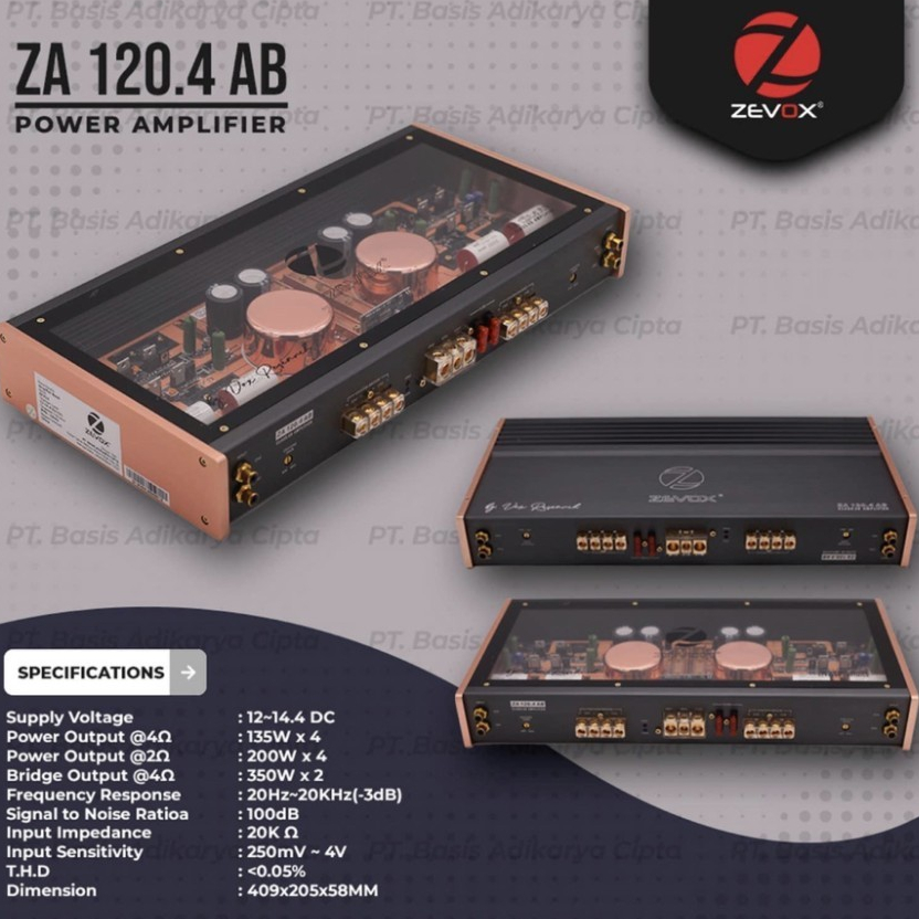 Power Amplifier Zevox ZA 120.4 AB Power 4 CH Class AB by Vox Research