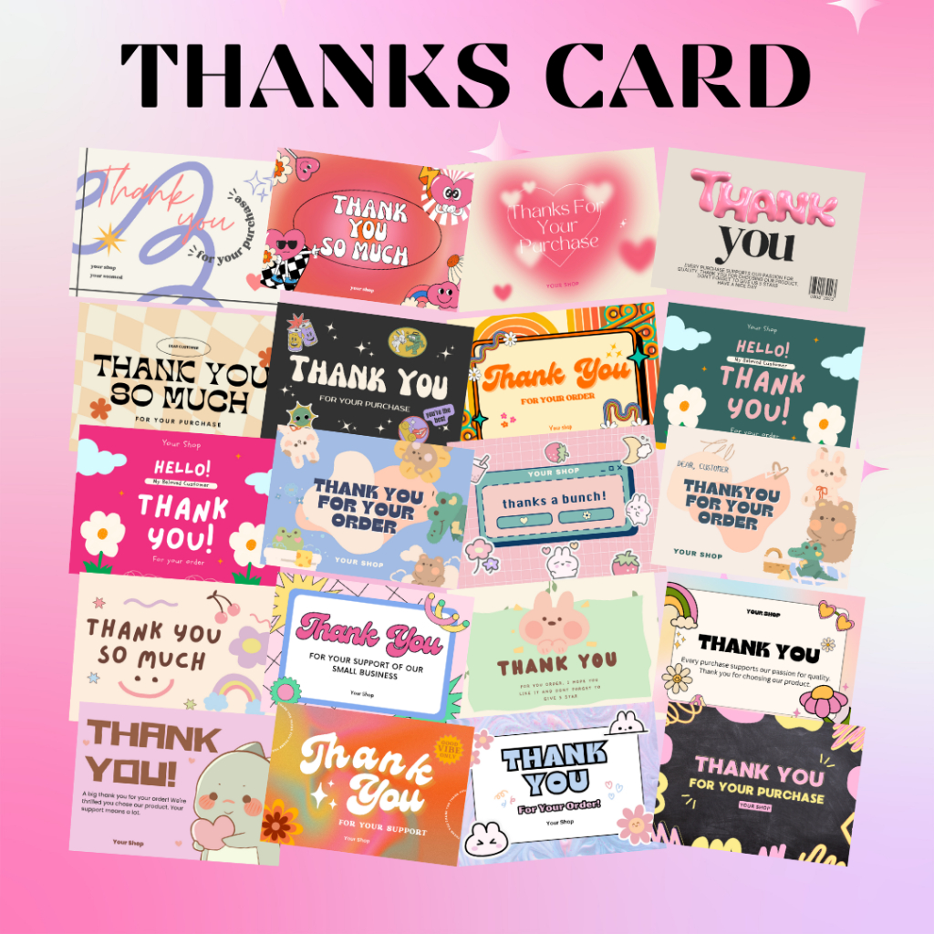 CETAK THANK YOU CARD ONLINE SHOP / CUSTOM THANKS CARD OLSHOP