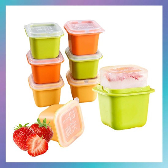 Kotak Mini Cetakan Es Batu Puding Jelly Kotak Kecil Cetakan Dengan Tutup Serbaguna