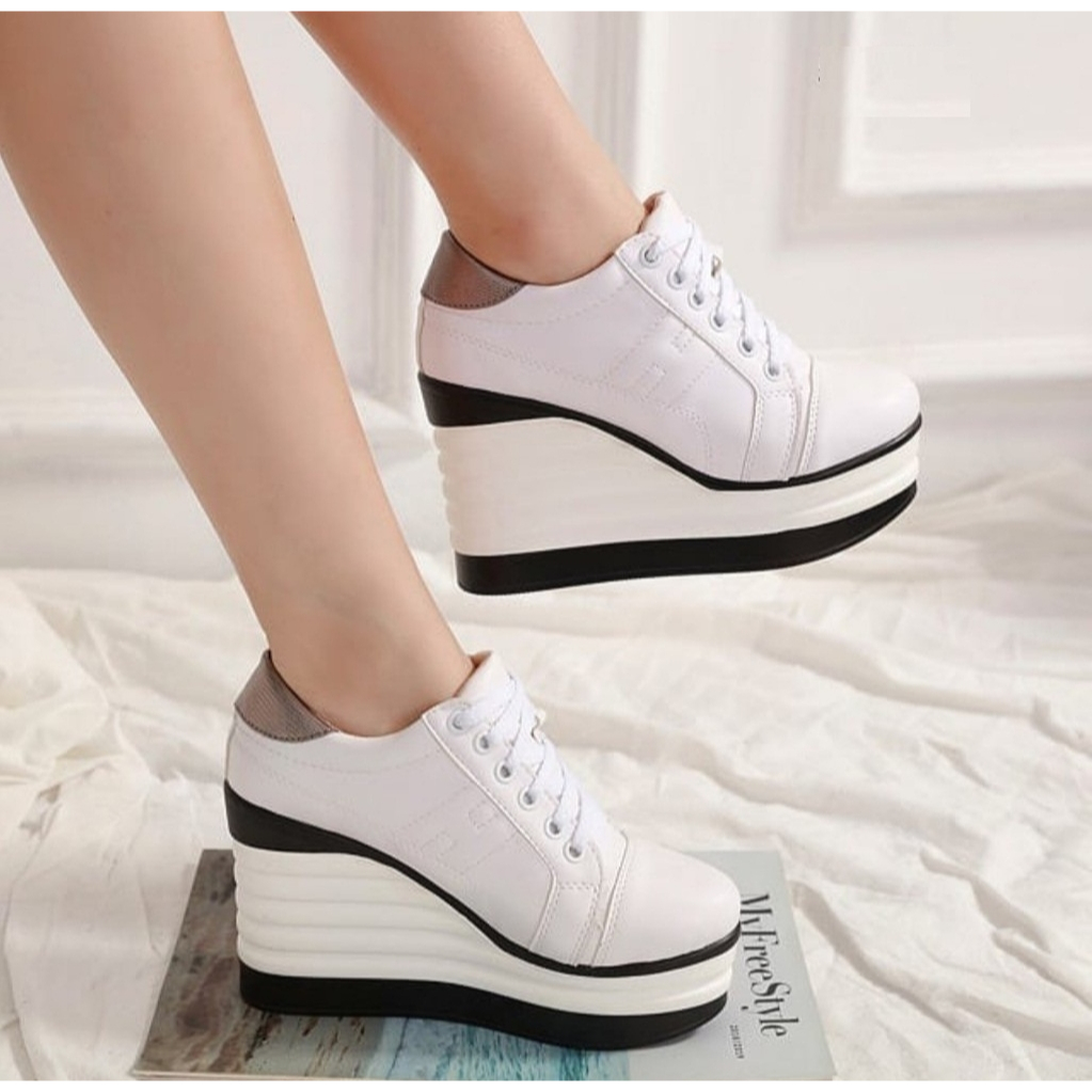 SEPATU SNEAKERS WANITA WEDGES BOOTS FASHION BOOT AJ17 SNEAKER HAK TINGGI HIGH HEEL WEDGES SEPATU KOR