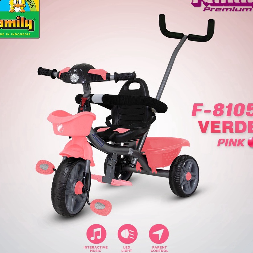 Termurah KHUSUS LUAR KOTA  Sepeda tricycle anak roda tiga FAMILY VERDE F815 DAN VAMOS F813 ATAU VIGO