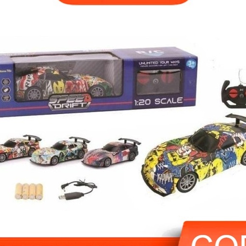 KI3 Mobil Remote Control WarnaWarni Mobil RC Speed Drift 4 Function RC Car