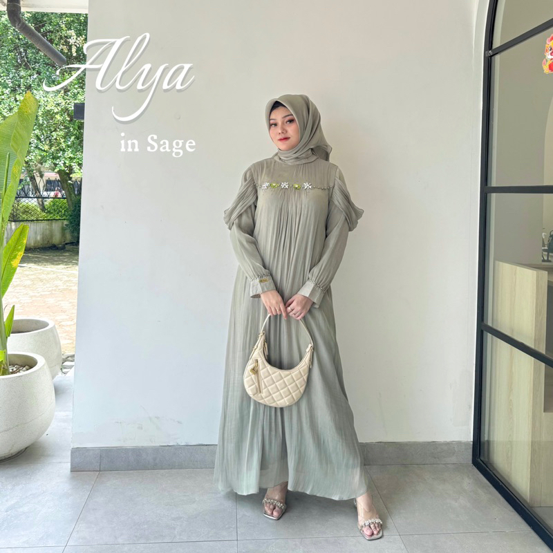 [ALYA] NON HIJAB - Gamis shimmer premium / Gamis lebaran / Gamis kondangan
