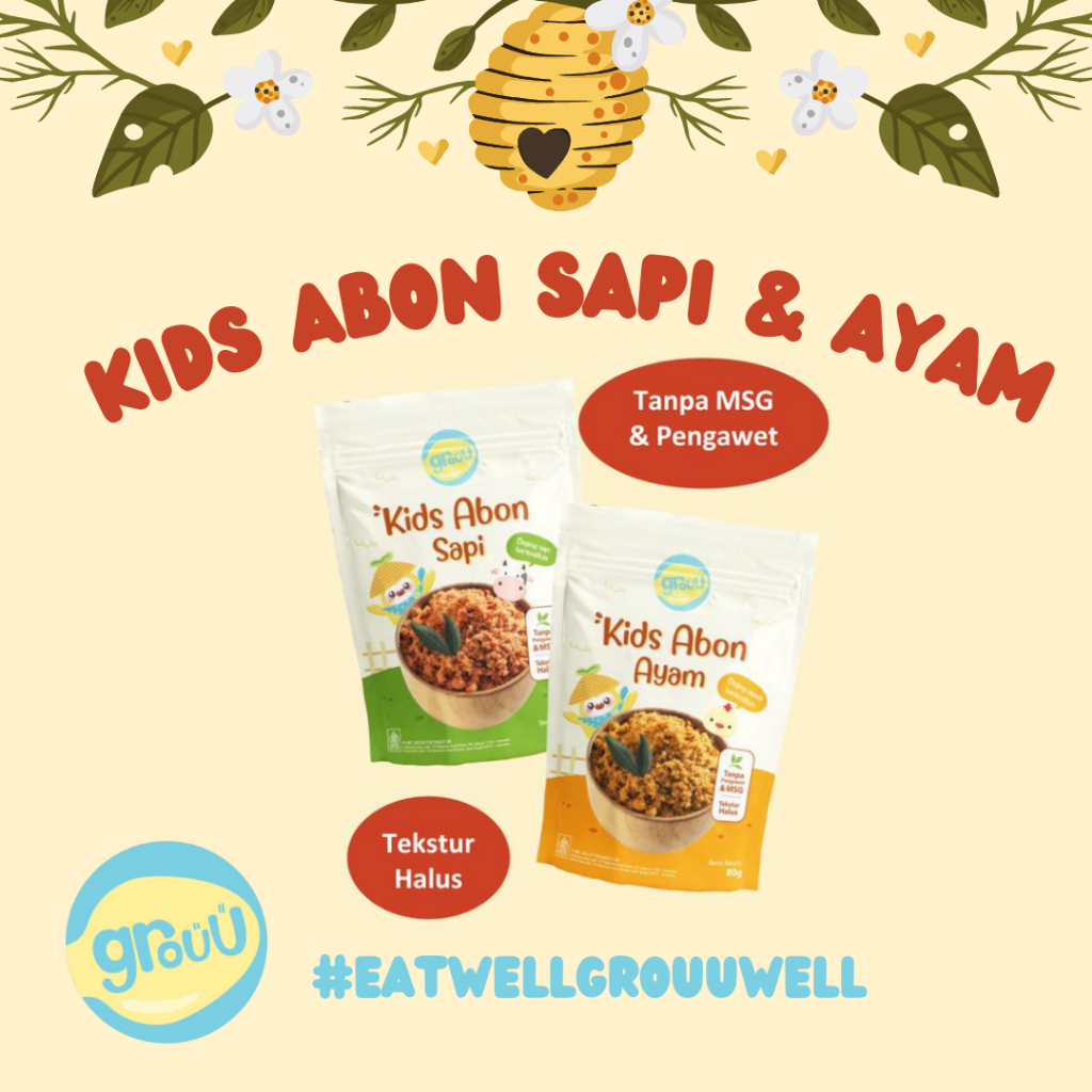 

Grouu Kids Abon Sapi dan Ayam MPASI BB Booster Anti GTM