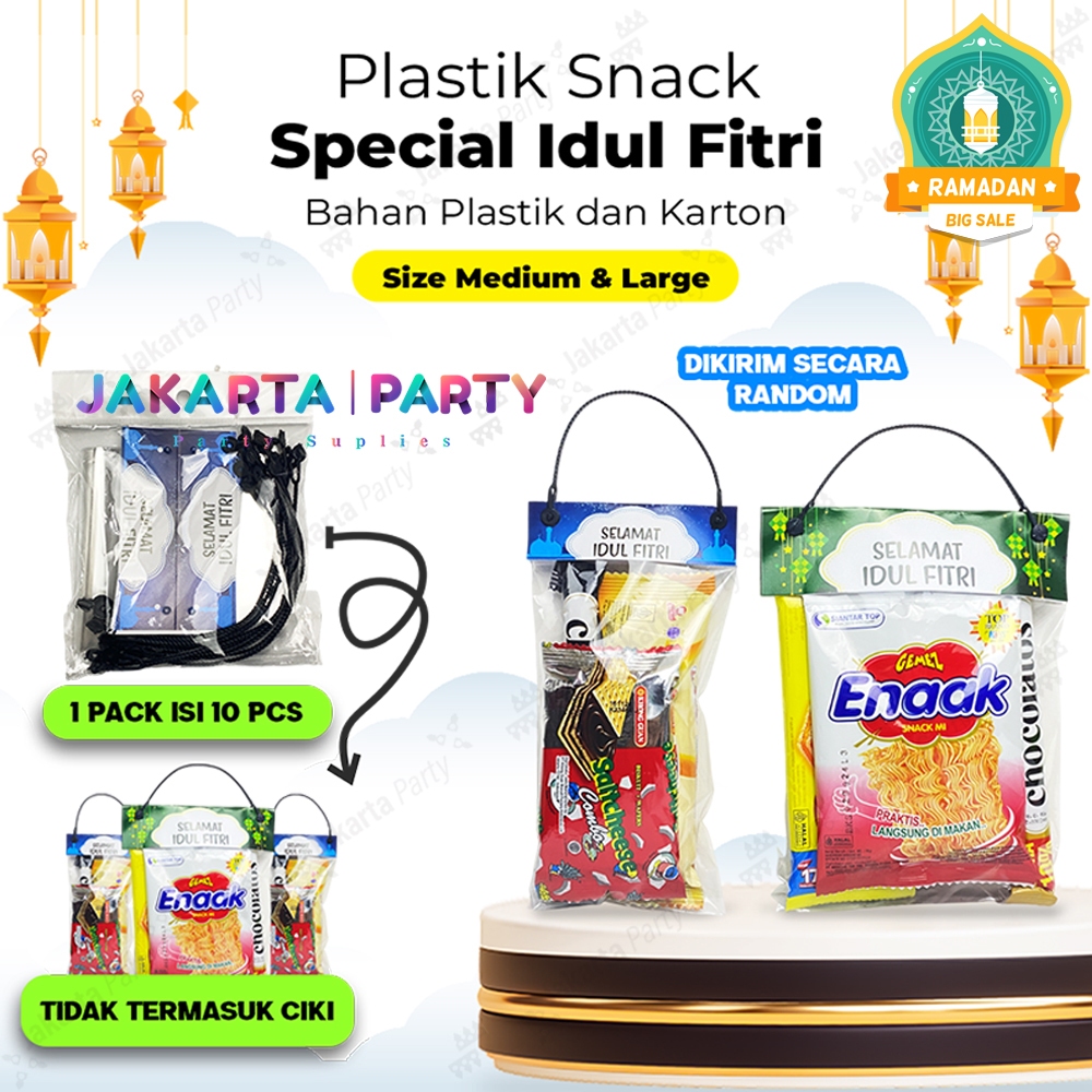 

Plastik SNACK LEBARAN Hampers mini lebaran Angpao snack lebaranPlastik snack THR plastil label idul fitri