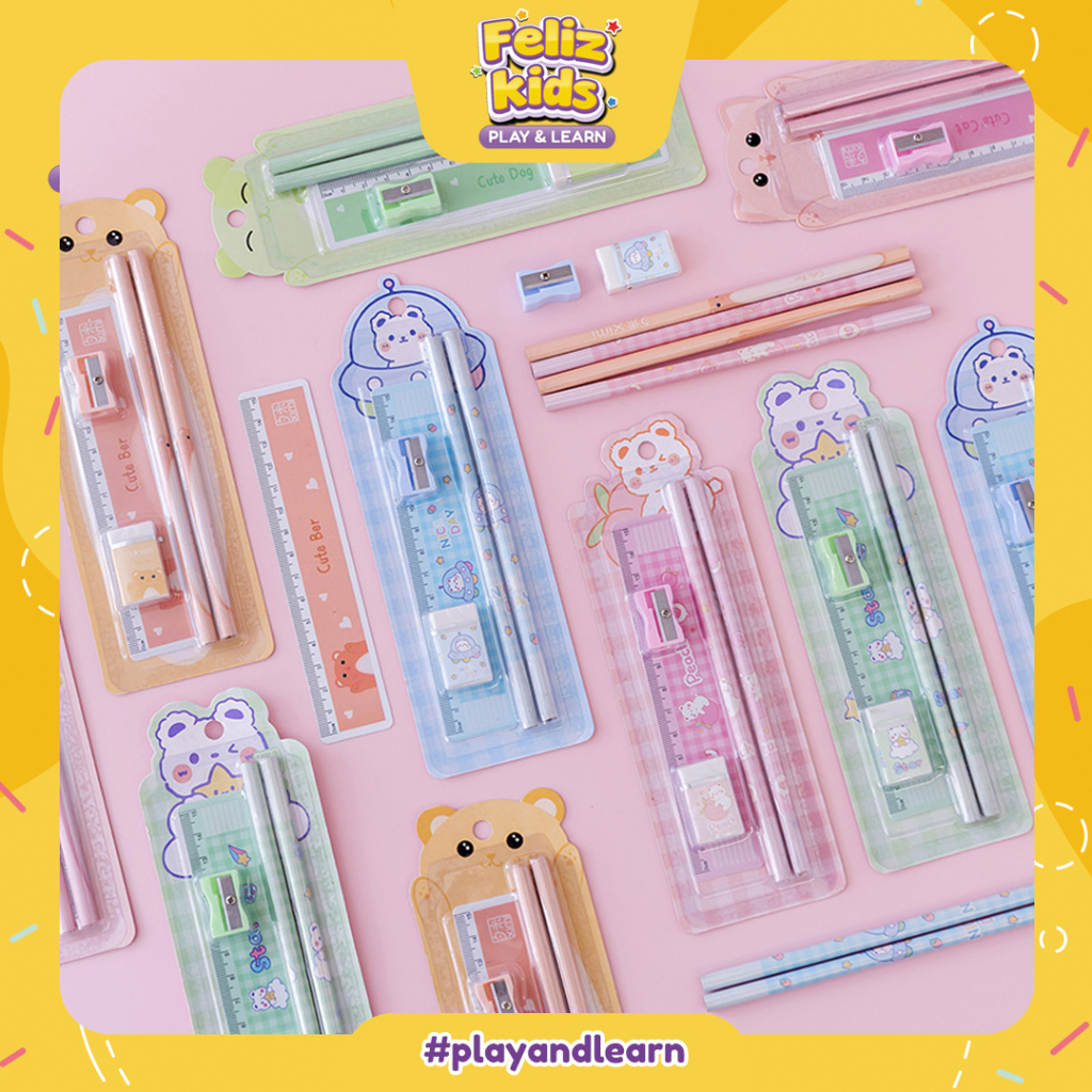 

[FELIZKIDS] [ATK04] SET STATIONERY ALAT TULIS 5 IN 1 SOUVENIR HAMPERS BIRTHDAY ULTAH HADIAH LOMBA