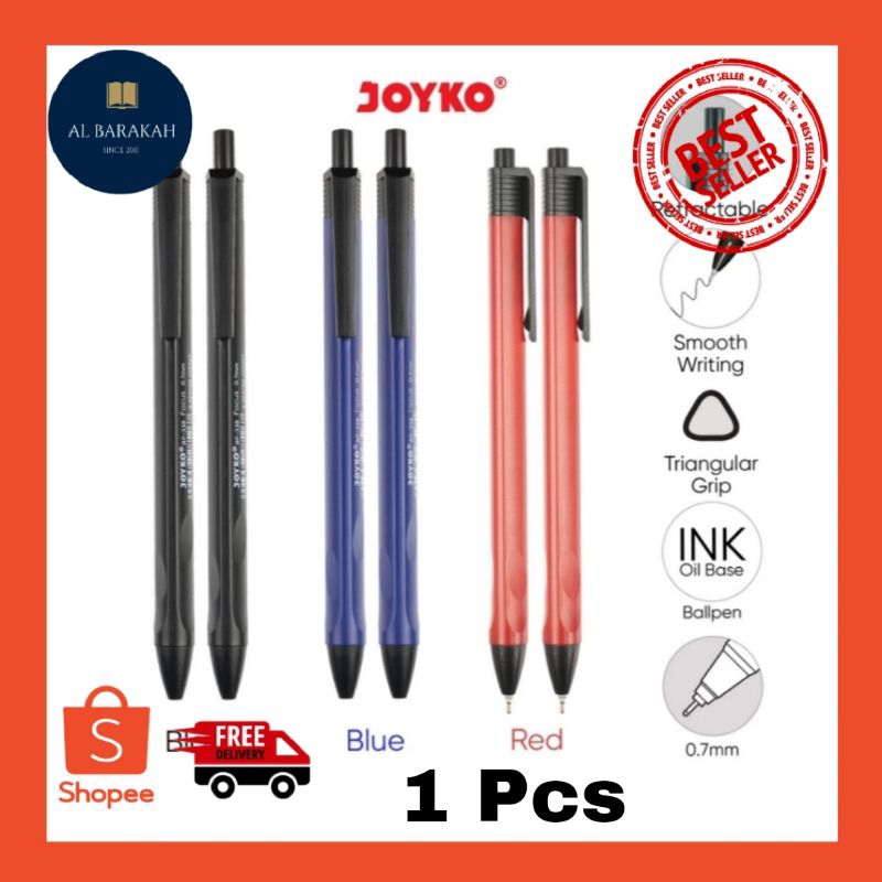 

1 Pcs !!! Pena Joyko BP-338 Focus 0.7 mm Ball Pen Pulpen