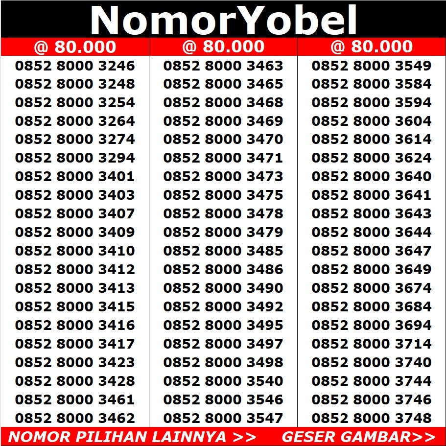 nomor cantik telkomsel simpati 4G 80-9