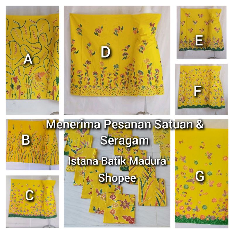 KAIN BATIK TULIS WARNA KUNING CERAH