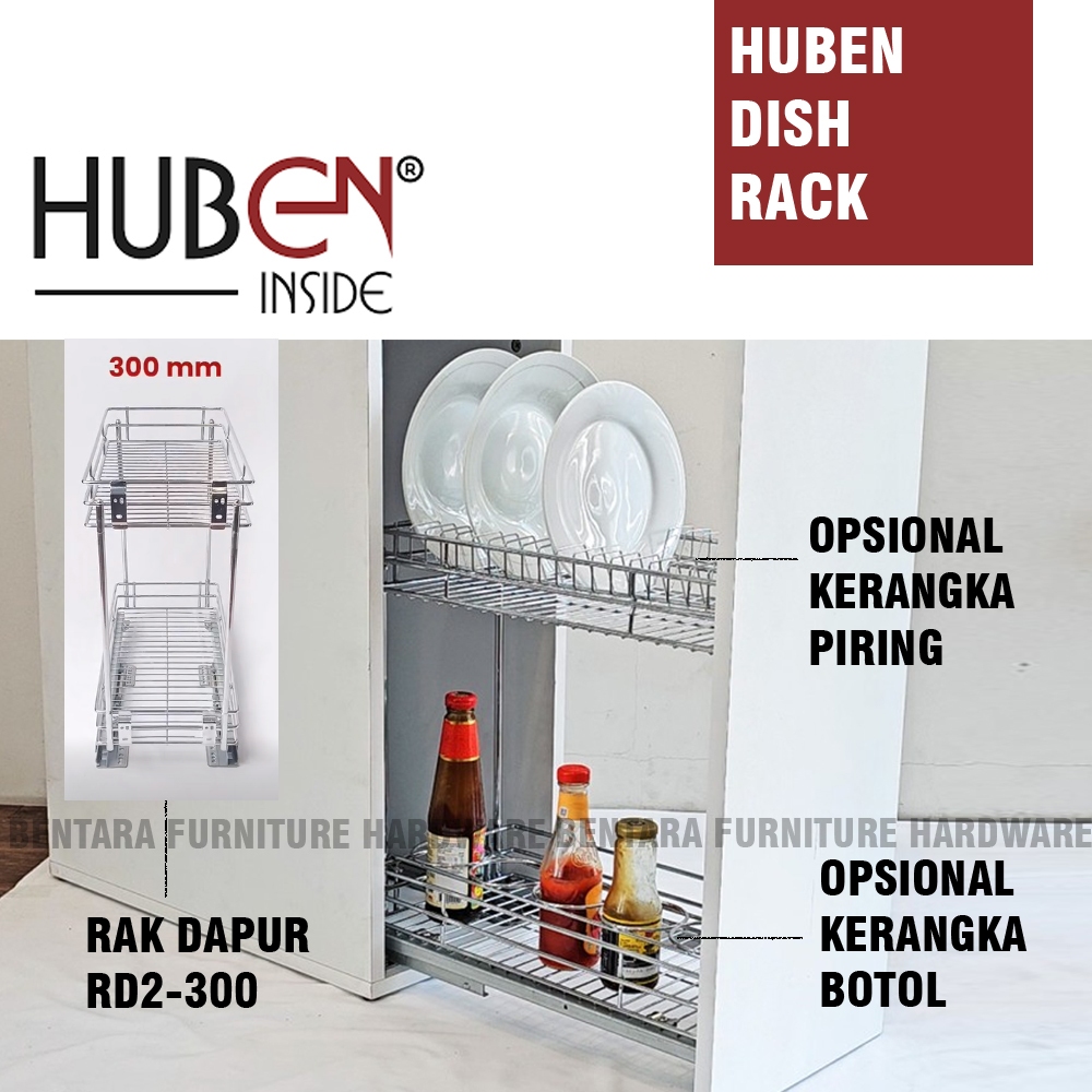 HUBEN RD-2 300 RAK DAPUR 30CM PIRING GELAS BOTOL BUMBU DAPUR BAWAH DALAM KABINET UNIT BOTTOM CABINET