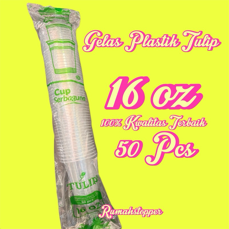 Gelas Plastik Cup / Gelas Cup Juice / Gelas Plastik Minuman 50 pcs 10oz 12oz 14oz 16oz