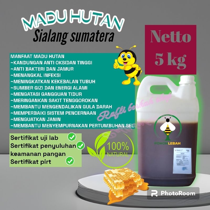 

Madu asli sialang sumatera 5 kg netto(riau kampar) MADU