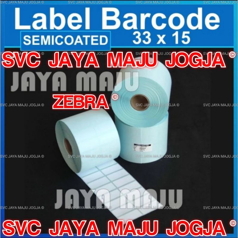 

[ ZEBRA ] 33 X 15 SEMICOATED - 2 LINE - FACE IN - ISI 5.000 PCS || CORE 1" || LABEL BARCODE PAKAI RIBBON - FASHION GUDANG PABRIK SPAREPART SWALAYAN TOKO OLEH-OLEH || 33X15 - GC420T GK420T GK888T GT820 ZD220 ZD230 ZD420 ZD421 ZD888 ZD888CR ZD888T