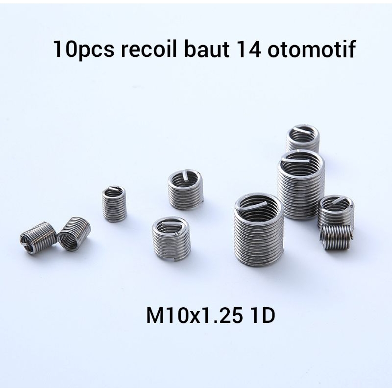 10pcs recoil baut 14 m10x1.25 1D recoil baut kunci 14 otomotif bukan recoil m6x1.0