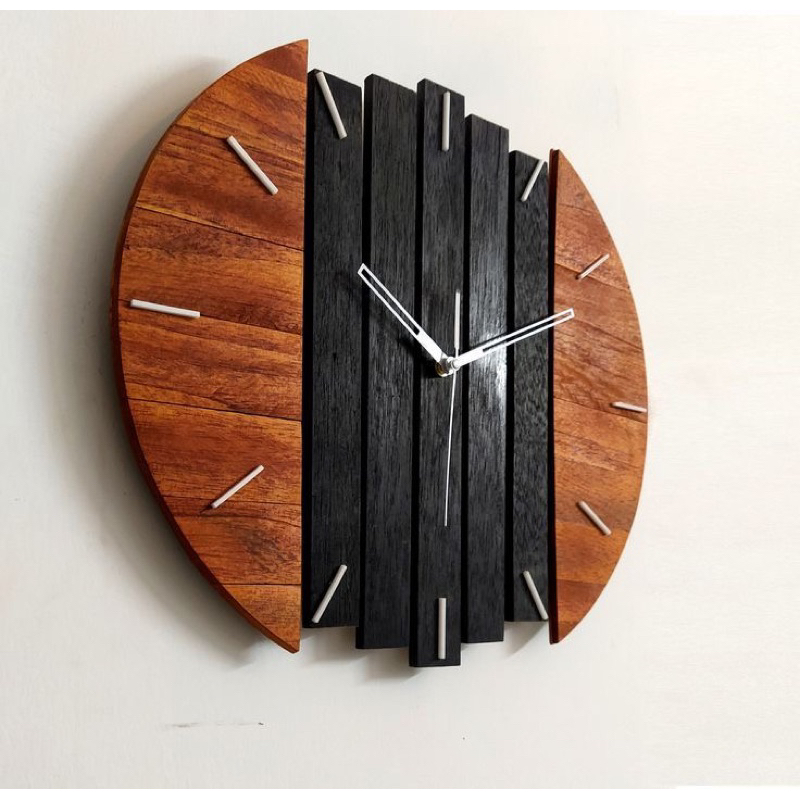 Jam Dinding Minimalis Kayu Jati