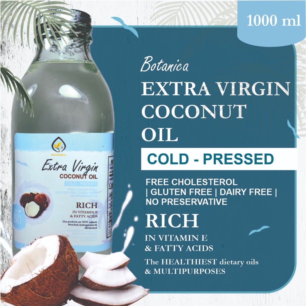

Botanica VCO Virgin Coconut Oil 1 Liter/1000 mL Food Grade Cold Pressed Process - Certified
