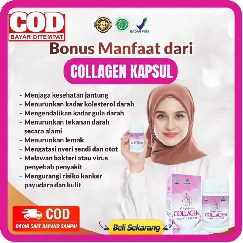 COLLAGEN KAPSUL INNATURGLOW ISI 50 - COLAGEN KAPSUL ABABIL NUTRISI KULIT SEHAT KAPSUL PEMUTIH KULIT 