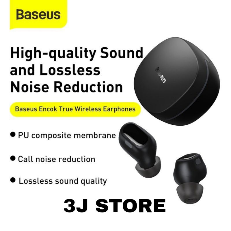 HEADSET BLUETOOTH BASEUS ENCOK TRUE WIRELESS EARPHONE WM01