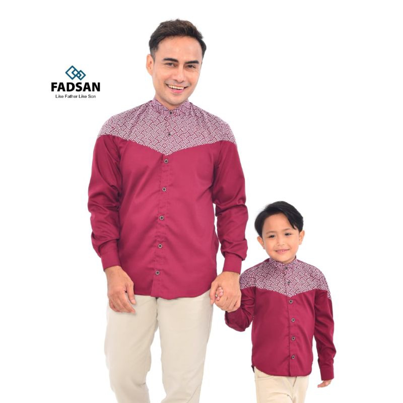 EMRAN Series Lengan Panjang by Fadsan - Baju Kemko Kemeja koko Exclusive Design Polos Kombinasi Moti