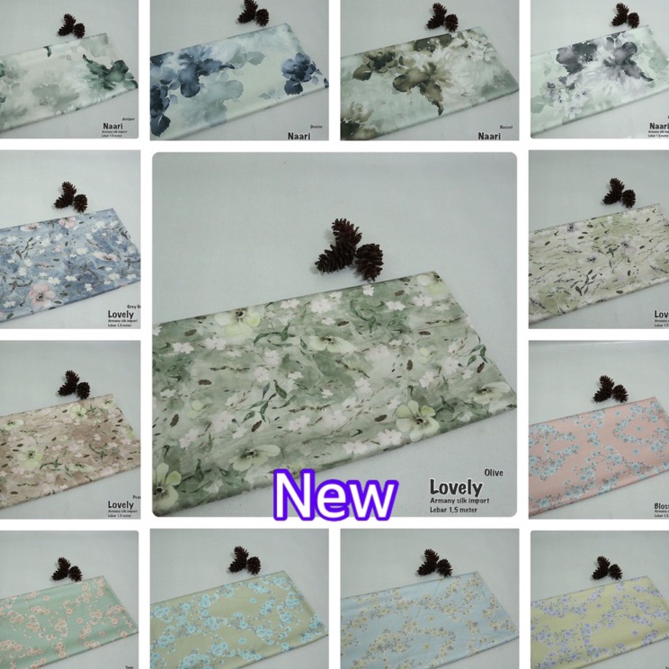 Serbu Discount  kain armani silk motif galaxy bunga mewah  armani motif terbaru  kain mengkilat lici