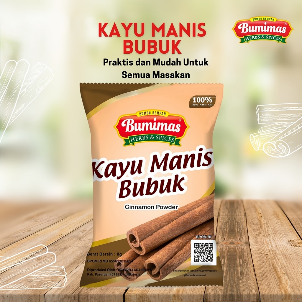 

Kayu Manis Bubuk Bumimas Sachet 8g Untuk Bahan Masakan