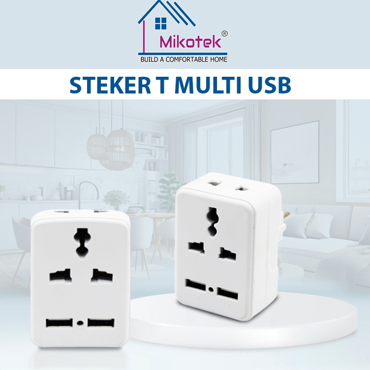 JlR Mikotek Steker T Multi Serbaguna  USB MT812