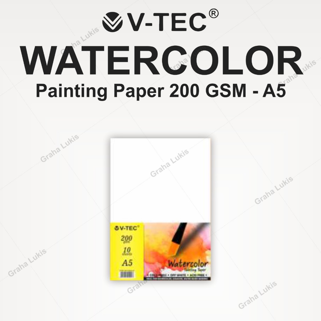 

V-TEC Watercolor Paper 200 Gsm A5 Cold Pressed - Lembaran