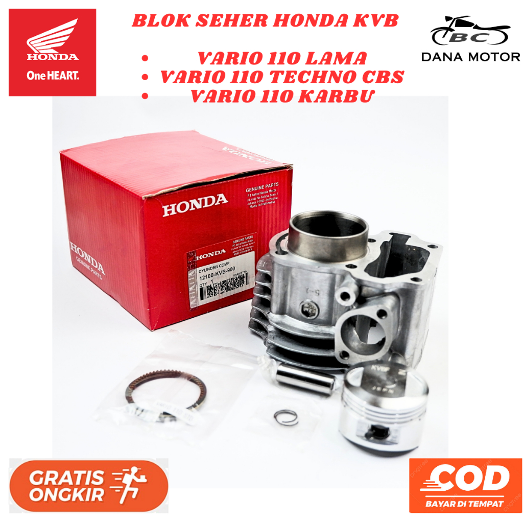 BLOK SEHER VARIO 110 LAMA VARIO 110 TECHNO / Blok Mesin Honda Vario 110 Ori Premium - 12100-KVB-900